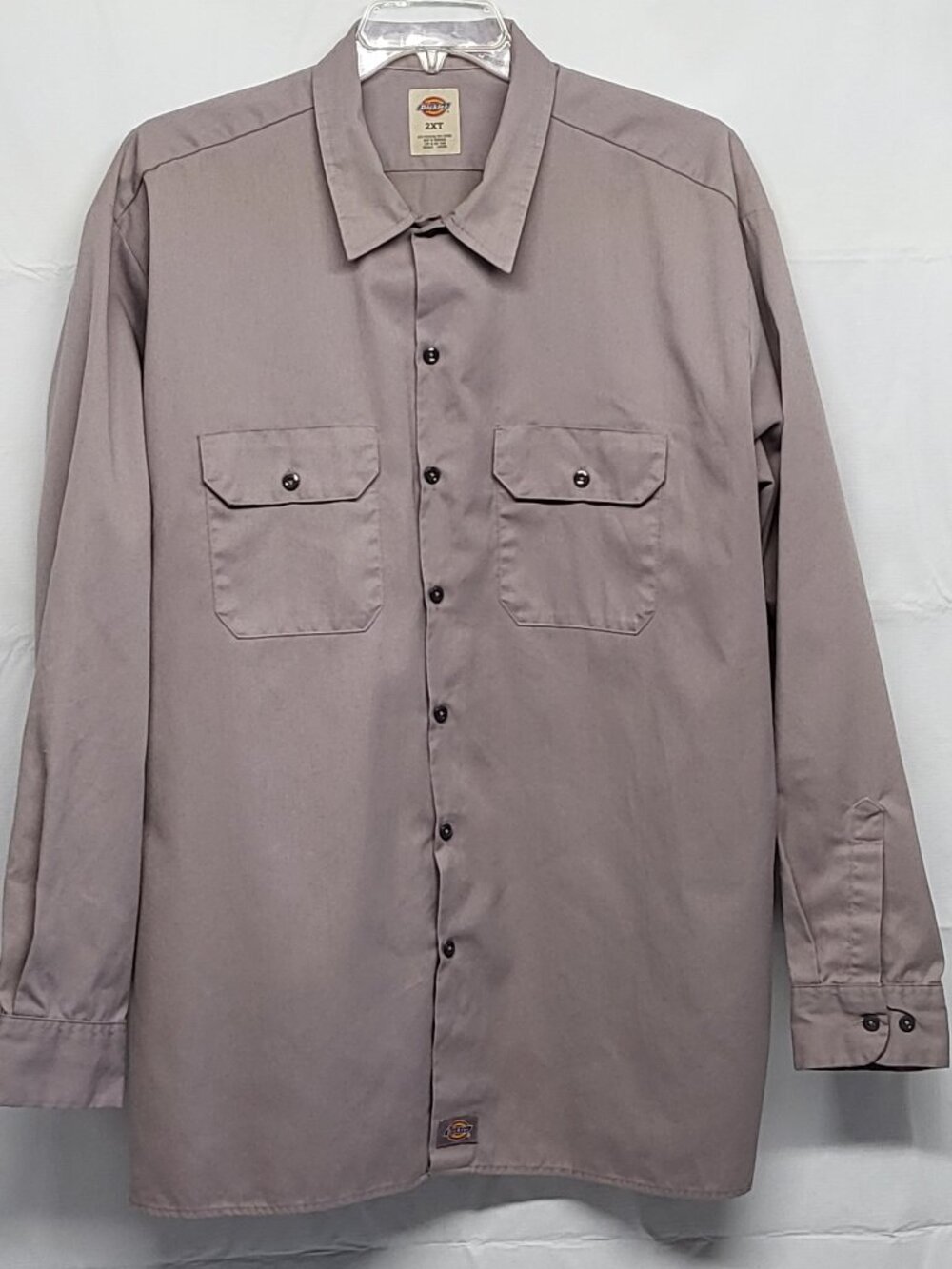 Dickies Mens Shirt Button Up 2XT Tall Long Sleeve Workwear Utility Pockets Twill